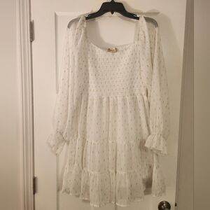 Altar'd State White Dress with Gold Details